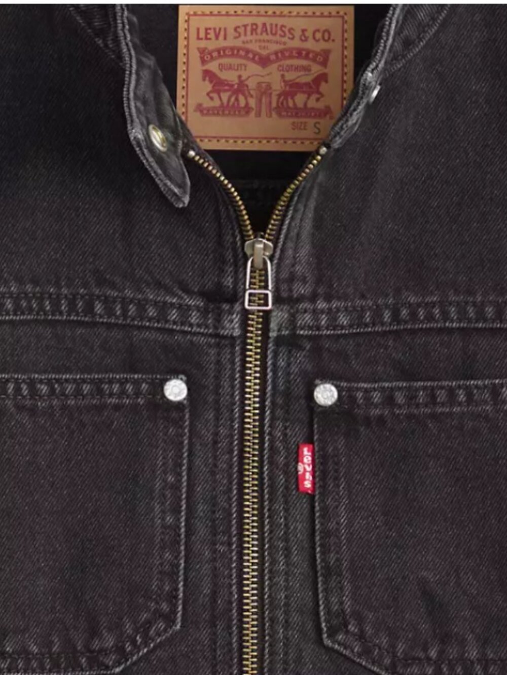 Levi's Moto Trucker Jacket - Black *NWT* - Picture 6 of 7